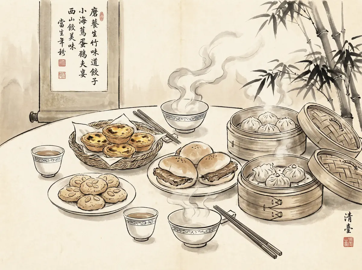 无限赌场推荐澳门传统美食水墨画风格